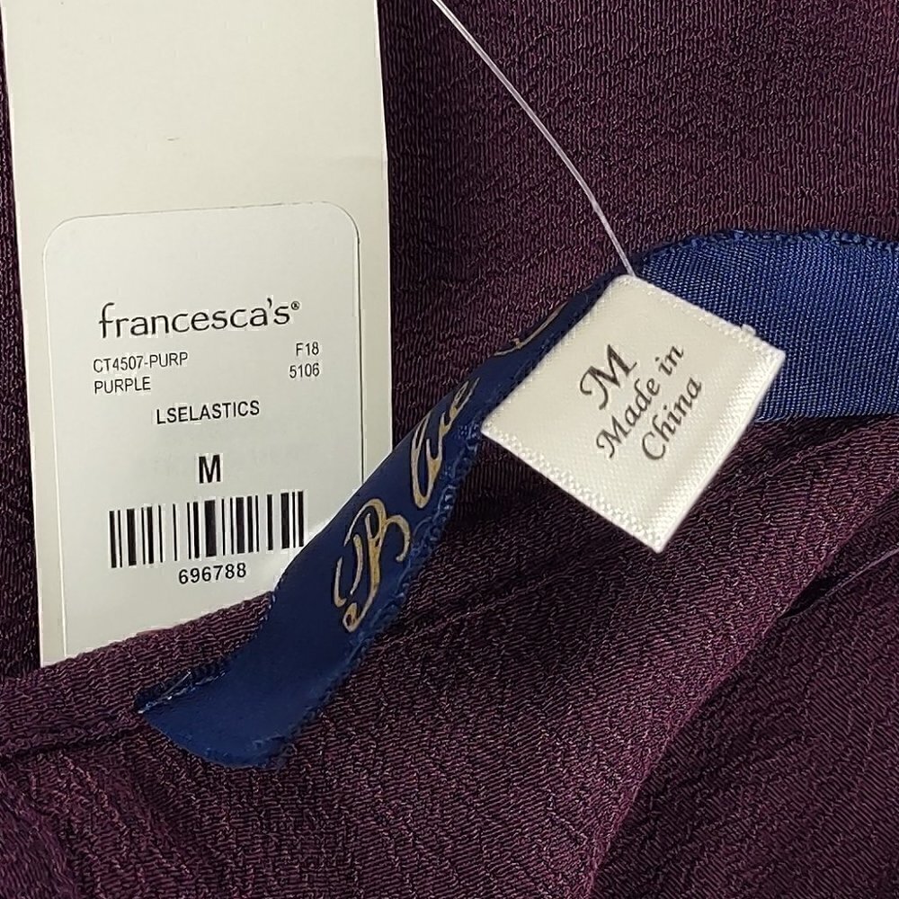Blue Rain Womens Purple Bell Sleeve Blouse (NWT) Size Medium - Picture 11 of 13